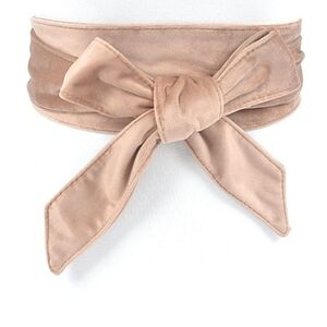 L12 Velvet Wrap Bow Belt Beige